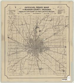 Official road map of Marion County, Indiana showing township and free gravel roads