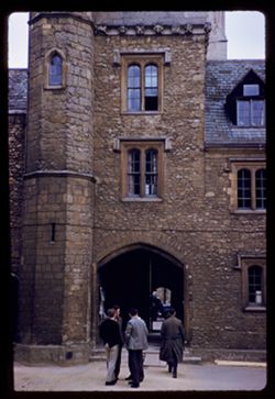 Oxford University Students in Merton Court