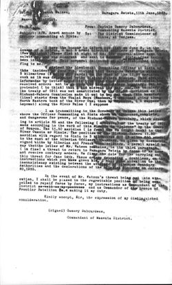 Anglo-Franco-Liberian Bounday District Commissioner, 1920-1925
