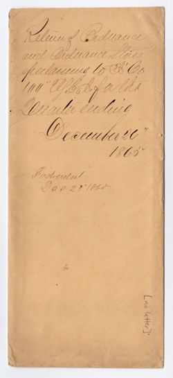 1865, Dec. 26. Envelope with inscription