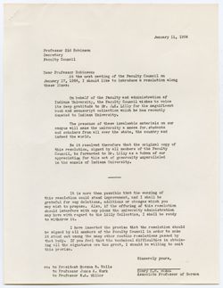 Resolution Expressing Gratitude of J.K. Lilly, 11 January 1956