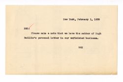 1 February 1939: To: Roy W. Howard. From: William W. Hawkins.