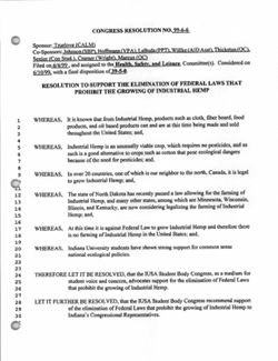 99-6-6 Resolution to Support the Elimination of Federal Laws That Prohibit the Growing of Industrial Hemp