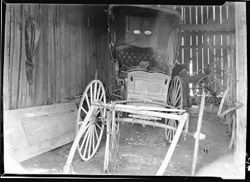 Philander Phillips place, on north fork of Muscatatuck river, six miles east of Vernon, Ind. Interior of buggy shed
