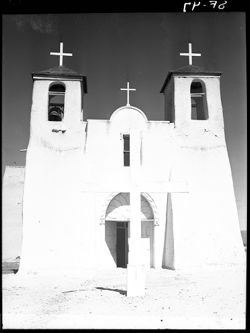 Closer up of Ranchos de Taos church