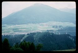 Patscherkofel seen across Stubai Valley from train bound for Fulpmes south of Innsbruck