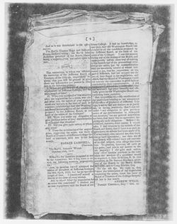 "Report of a Committee of the Board of Washington College Respecting the Union of that College with Jefferson College. With an explanation of the Wylie case," 24 October 1817