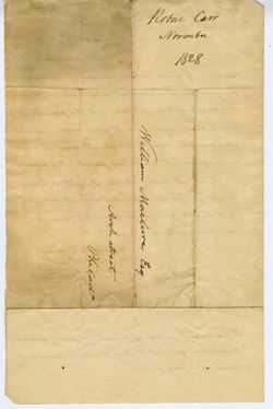 Robert CARR, [ ? ]. To William MACLURE, Arch Street, Philad[elphi]a., 1828 Nov.