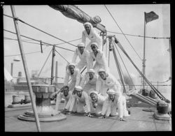 Sailors forming pyramid