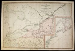 map exhibiting the frontiers of Canada and the United States