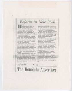 (1989, Oct. 20).Reform in New York.Honolulu Advertiser (p. R14).