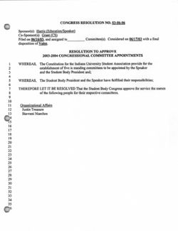 03-06-06 Resolution to Approve 2003-2004 Congressional Committee Appointments