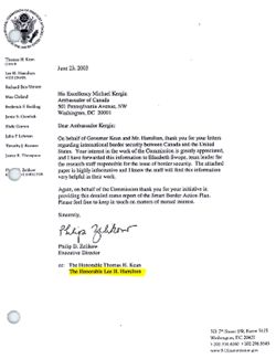 Letter from Philip Zelikow to Michael Kergin, Ambassador of Canada, June 23, 2003