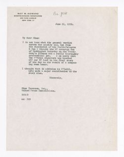11 June 1956: To: Mims Thomason. From: Roy W. Howard.