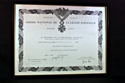 French Legion of Honor Award - 1968
