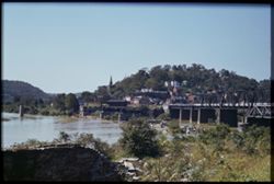 Harpers Ferry from Maryland bank below Potomac bridge at noon