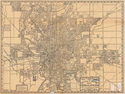 Bicycle & driving map of Indianapolis