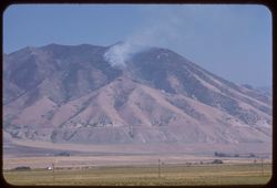 Forest fire high up the west slope of Oquirrh Mtns. Utah