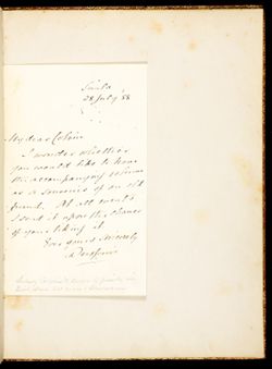 1888, July 28 - Dufferin and Ava, Frederick Temple Hamilton-Temple Blackwood, marquis of 1826-1902, diplomat. Simla, [India]. To [Sir Sidney]Colvin. "I wonder whether you would like to have the accompanying volume as a souvenir of an old friend."