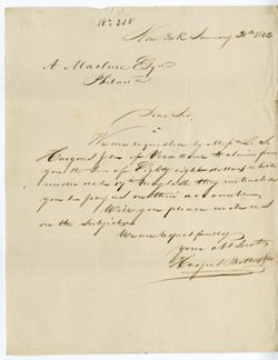 Hargood Brothers, New York to Alexander Maclure, Philadelphia., 1843 Jan. 30