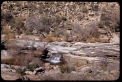 Water fall and rocky floor of Sabino canyon Sta. Catalina Mtns. Ariz.