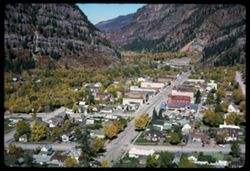 Looking down on Ouray, Colo. at noon.
