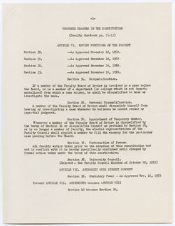 Final Report of the Faculty Council Committee to Consider Article VI of the Faculty Constitution, 19 January 1961