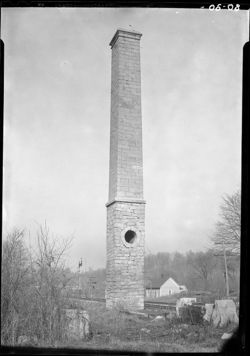 Chimney of old stone mill at Stinesville
