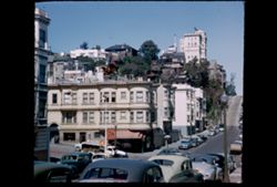 Houses on Russian Hill - San Francisco - view is north on Taylor St. from point between Jackson and Pacific sts. San Francisco