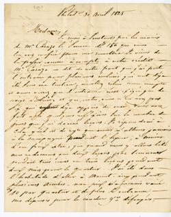 V[icto]r GUILTANS [?], Philadelphia. To [Marie D.] FRETAGEOT, Murray's Place, Ridge Road, [Philadelphia]., 1825 Apr. 30