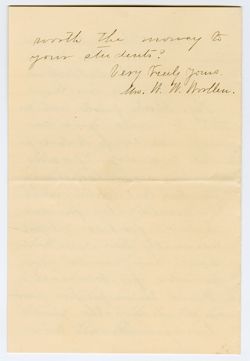 Woolen, W. W., Mrs., 1 March 1882