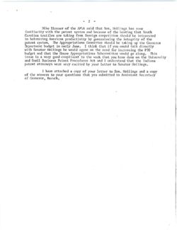 Memo from Joe to Senator re Funding for the Patent and Trademark Office, May 14, 1979