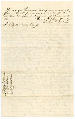 John Pitcher, Mt. Vernon to Alexander Maclure [New Harmony]., 1845, Nov. 14