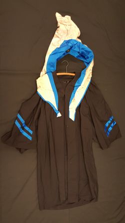 Unidentified Doctoral Gown and Hood - Black and Blue