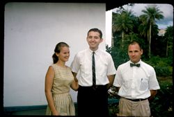Peace Corps volunteer Lefflers on left & Clyde Titus, Peace Corps staff, on right