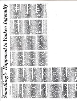 Bradley Graham, Something's Happened to Yankee Ingenuity,Washington Post, September 3, 1978