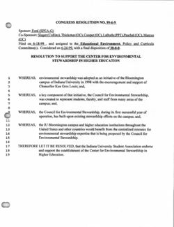 99-6-9 Resolution to Support the Center for Environmental Stewardship in Higher Education