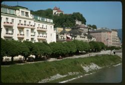 North bank of Salzach river from Makart Steg Salzburg