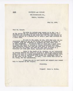 17 July 1939: To: James G. Newton. From: Roy W. Howard.