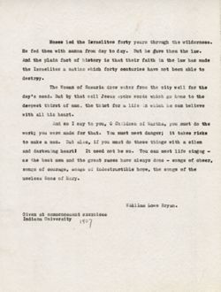 Commencement Address, "Sons of Mary and the Sons of Martha," 1907
