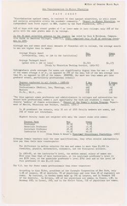Higher Education (Title IX) - Sex Discrimination in Higher Education: Fact Sheet [PJM], 1972 (Oversize)