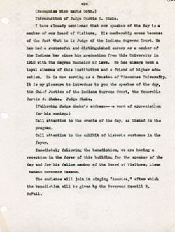 "Remarks for Foundation Day Ceremony." -Indiana University Auditorium. April 23, 1942