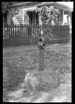 Hitching post in front of Frank Tilton's old home, Nashville