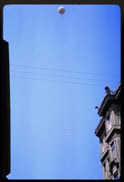 Two balloons over Kettenbrucken gasse WIEN