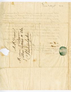 [Monsieur] AVILLEAUD, [Inspector of Customs], Le Harve. To [Marie D.] FRETAGEOT, Filbert Street No 240, Philadelphia., 1824 Mar. 14 and 25