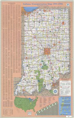 Indiana transportation map 1995-1996