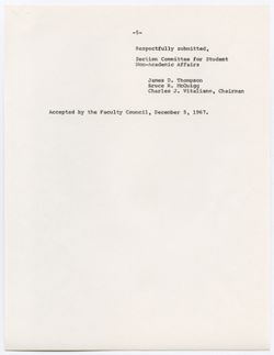 45: The Section Committee on Student Non-Academic Affairs, ca. 06 June 1967