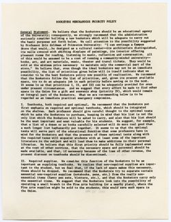 27: Progress Report of the Policy Committee for the IU Bookstore, 28 May 1968