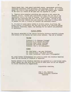 Report of the Faculty Committee on Athletics, ca. 04 January 1955