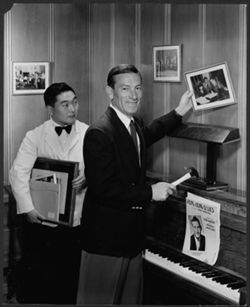 Publicity photo of Hoagy Carmichael with an unidentified man.